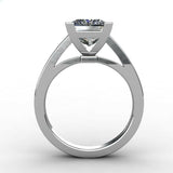 3ct Princess Cut Diamond Solitaire Accent Engagement Ring 14k White Gold Finish