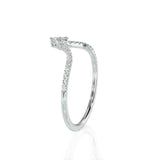 2ct Round Cut Diamond V Shaped Stylish Curved Wedding Band 14k White Gold Finish