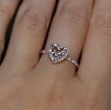 2ct Heart Cut Peach Morganite Diamond Accent Engagement Ring 18k Rose Gold Over