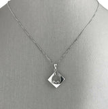 1Ct Round Cut Diamond Hollow Three Stone Pendant 14K White Gold Finish NO CHAIN