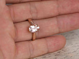 1ct Oval Cut Peach Morganite Engagement Ring 14k RoseGold Finish Solitaire Women