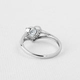 2ct Heart Diamond Engagement Ring Halo Split Band Solitaire 14k White Gold Over