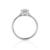 2.5ct Emerald Cut Diamond Engagement Ring Accent Solitaire 14k White Gold Finish