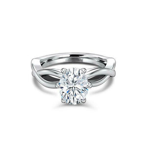 Split Band Solitaire Engagement Ring 1.5ct Oval Cut Diamond 14k WhiteGold Finish