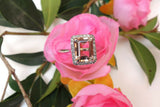 1.2ct Emerald Cut Peach Morganite Engagement Ring 18k WhiteGold Finish Solitaire