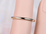 Simple Plain Wedding Engagement Ring Stackable Band Women 14k Yellow Gold Finish