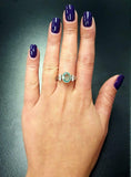 1.3ct Oval Cut Blue Aquamarine Vintage Diamond Solitaire Ring 14K WhiteGold Over