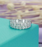 3.5ct Pear Cut Diamond Wedding Band Iced Cluster Cocktail 14k White Gold Finish