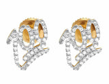 1.4ct Round Cut VVS1 Diamond 100 Logo Stud Earrings Women 14k Yellow Gold Finish