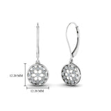 1ct Round Cut VVS1 Diamond Floral Drop Earring Women 14k White Rose Gold Finish