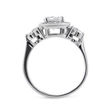 2.5Ct Round Cut Diamond Halo Round Accents Engagement Ring 14K White Gold Finish