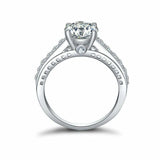 2.6ct Round Cut VVS1D Diamond Solitaire with Accents Ring 14k White Gold Finish