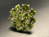 4.9ct Engagement Ring Round Cut Green Peridot Cluster 14k White Gold Finish