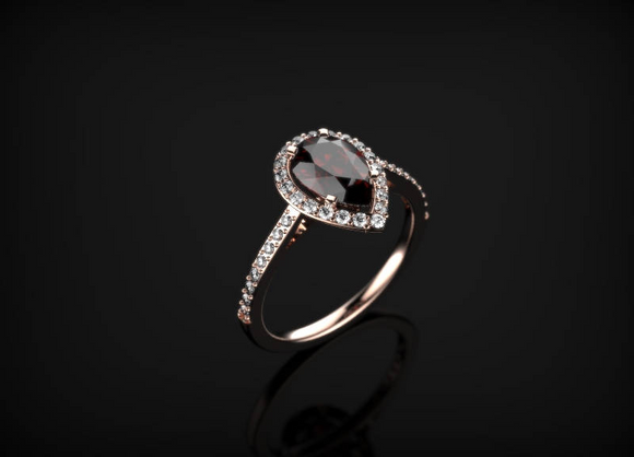 1ct Pear Cut Red Garnet Engagement Ring 14k Rose Gold Finish Classic Solitaire