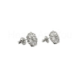 1.2ct Round Cut Moissanite Halo Stud Earrings For Women 14k White Gold Plated