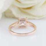 2.5ct Princess Diamond Engagement Ring Round Accents Solitaire 14k RoseGold Over