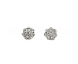 1.2ct Round Cut Moissanite Halo Stud Earrings For Women 14k White Gold Plated