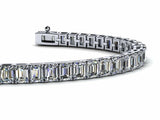 4ct Emerald Cut VVS1 Diamond Fancy Elegant Tennis Bracelet 14k White Gold Finish