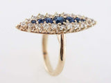 2.5ct Round Cut Blue Sapphire Engagement Ring Halo Vintage 14k Yellow Gold Over