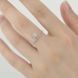 0.4ct Round Diamond Engagement Ring Floral Beaded Minimalist 14k White Gold Over