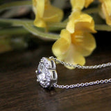 1.7ct Heart Cut Diamond Heart Halo Bridal Pendant 14k White Gold Finish NO CHAIN