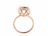 3.5Ct Cushion Diamond Accent Halo Solitaire Engagement Ring 14K Rose Gold Finish