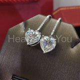 2ct Heart Cut Simulated Diamond Stylish Dangle Earrings 14k White Gold Plated