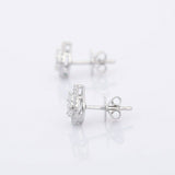 1.7ct Stud Earrings Marquise Cut Diamond Halo Design 14k White Gold Finish