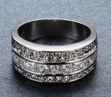 3Ct Princess Round Diamond Wide Half Eternity Wedding Band 14K White Gold Finish