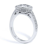 1.53ct Round Brilliant Cut Diamond Engagement Ring Halo 14k White Gold Finish