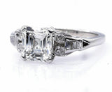 2Ct Asscher Cut VVS1/D Diamond Vintage Engagement Ring 14K White Gold Finish