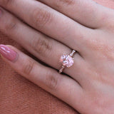 1.4ct Oval Cut Peach Morganite Solitaire Engagement Ring 14k Rose Gold Finish