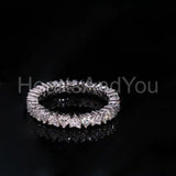 2.25ct Heart Simulated Diamond Full Eternity Wedding Band 14k Yellow Gold Plated