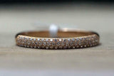 2.2ct Round Cut Diamond Wedding Band 14k Rose Gold Finish Three Row Pave Set