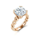 Twisted Infinity Engagement Ring 3.5ct Cushion Cut Diamond 14k Rose Gold Finish