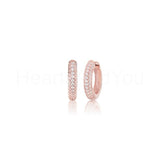 1.3ct Round Cut Moissanite Hoop Latch Back Huggies Earrings 14k Rose Gold Plated