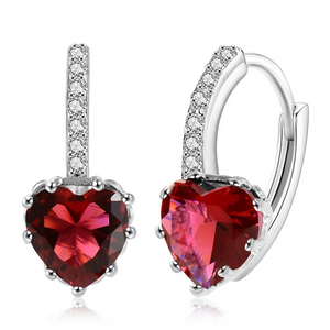 2.3Ct Heart Cut Pink Ruby Party Gatsby Drop Earrings Women 14K White Gold Finish