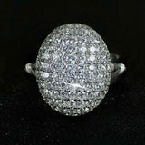 4Ct Round Cut Diamond Dome Cluster Halo Pave Engagement Ring 14K White Gold Over