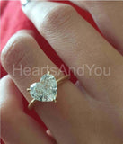 1ct Heart Cut Simulated Diamond Solitaire Engagement Ring 14k Yellow Gold Plated