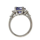 2ct Radiant Cut Purple Amethyst Engagement Ring Five Stone 14k White Gold Finish