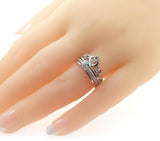 1.5ct Round Cut Diamond Engagement Ring Princess Queen Crown 14k White Gold Over