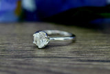 1ct Round Cut VVS1D Diamond Engagement Ring Flower Solitaire 14k White Gold Over