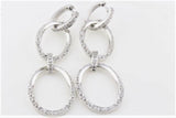 2ct Round Cut VVS1 Diamond Dual Oval Women Drop Earrings 14k White Gold Finish