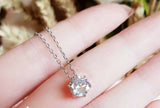 1ct Round Cut Diamond Classic Solitaire Pendant with Chain 14k White Gold Finish