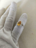 2ct Engagement Ring Pear Cut Yellow Citrine Split Shank Halo 14k White Gold Over