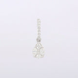 2ct Diamond Pendant Marquise & Pear Cut Cluster 14k White Gold Finish NO CHAIN