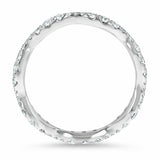 1.5ct Wedding Band Round Cut Diamond Wave Full Eternity 14k White Gold Finish