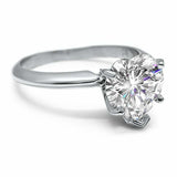 2.5ct Heart Cut Diamond Engagement Ring Solitaire Promise 14k White Gold Finish