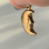 Crescent Moon Pendant 14k Yellow Gold Finish NO CHAIN