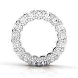 6Ct Round Cut Diamond Iced Eternity Cocktail Wedding Band 14K White Gold Finish